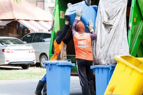 Recycling center processing furniture in Poplar