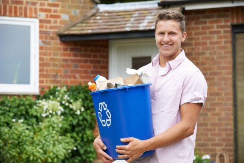 Professional waste removal team at work